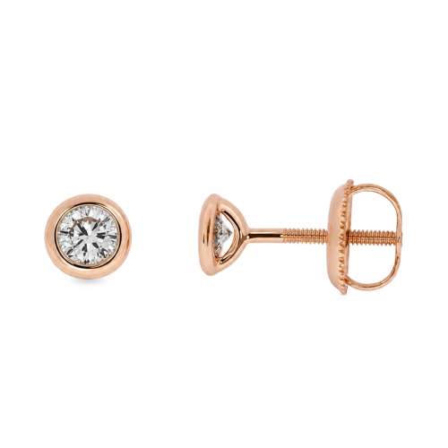 Golden earrings with precious stones