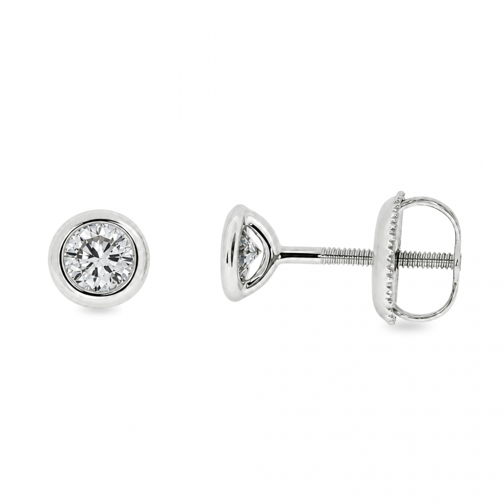 Golden earrings with precious stones