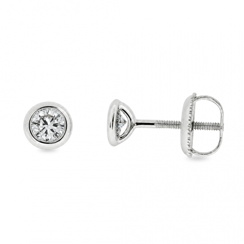 Golden earrings with precious stones