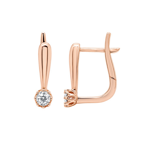 Gold earrings with diamonds
