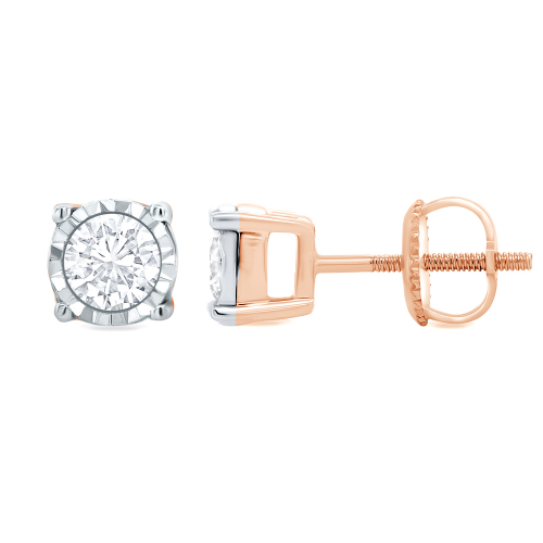 Golden earrings with precious stones