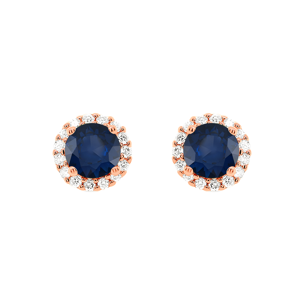 Gold earrings with sapphire