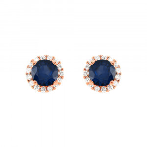 Gold earrings with sapphire