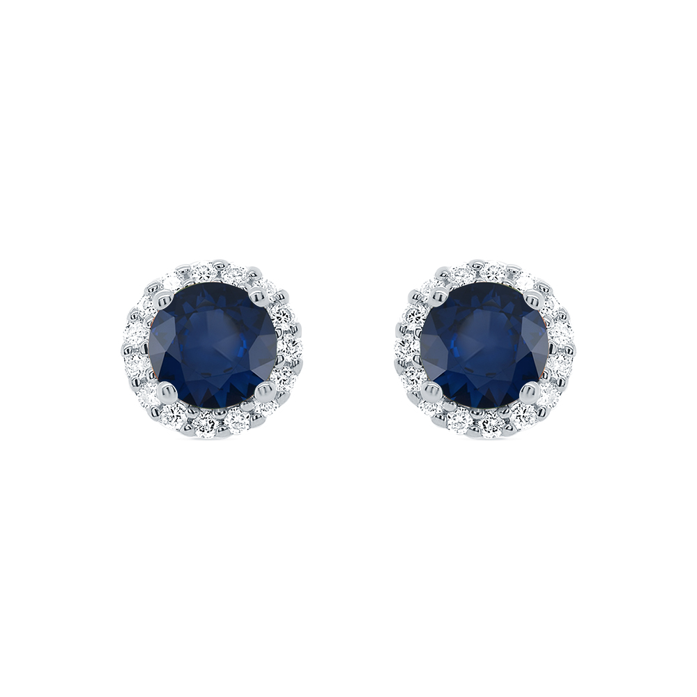 Gold earrings with sapphire