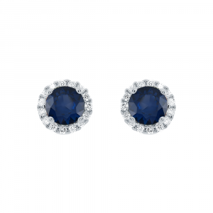 Gold earrings with sapphire