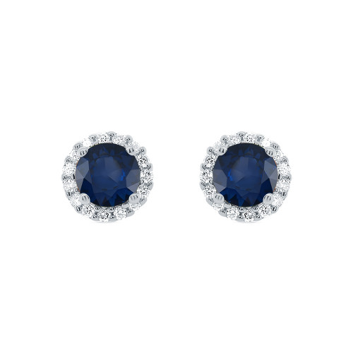 Gold earrings with sapphire