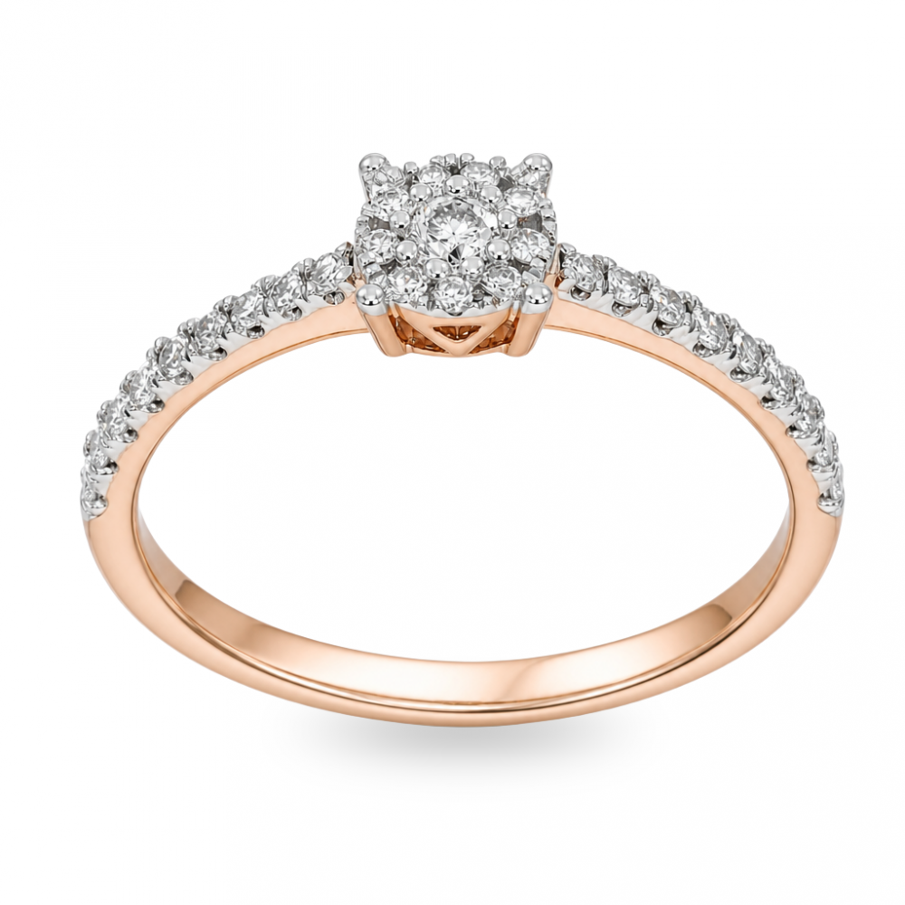Gold ring with diamond