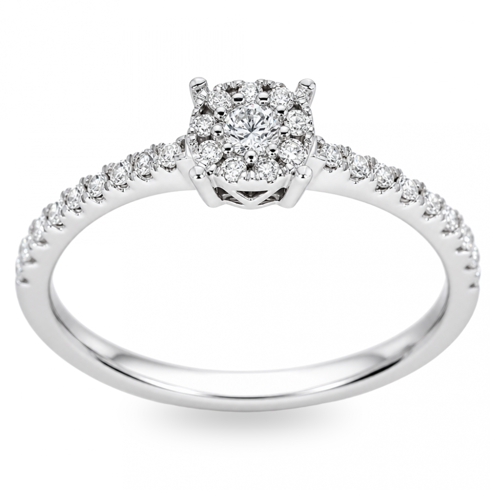 Gold ring with diamond