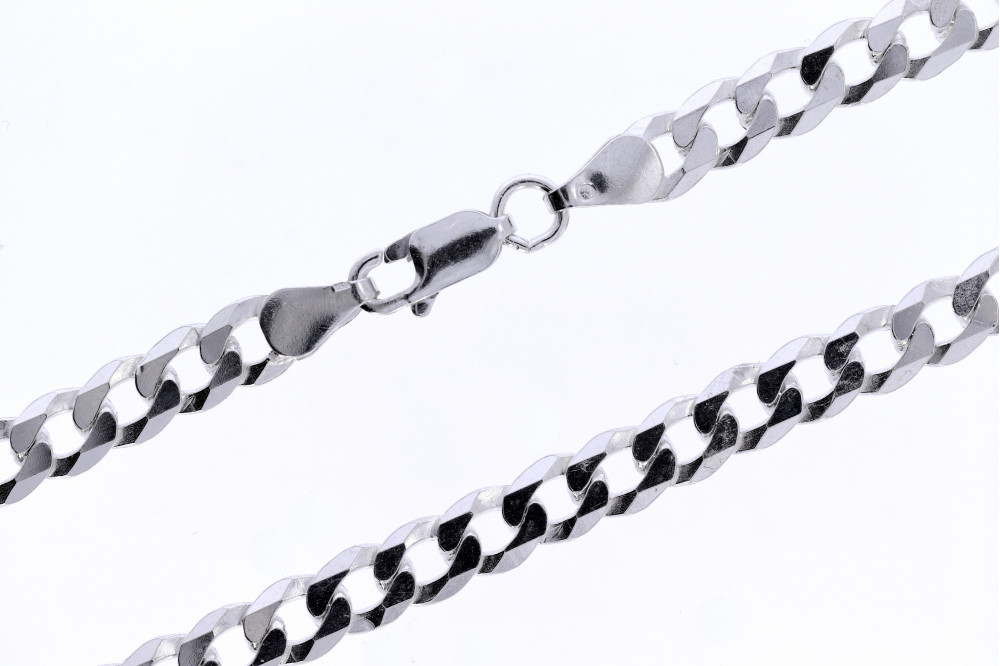 Silver gourmet weave chain