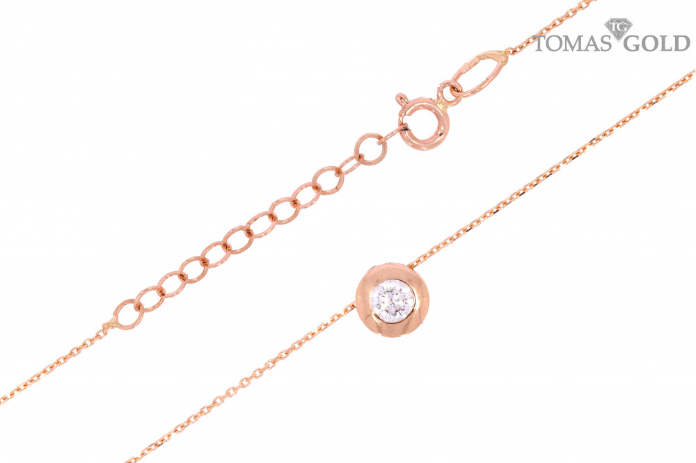 Gold chain with zircon