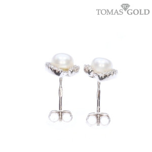 Silver earrings with zircon