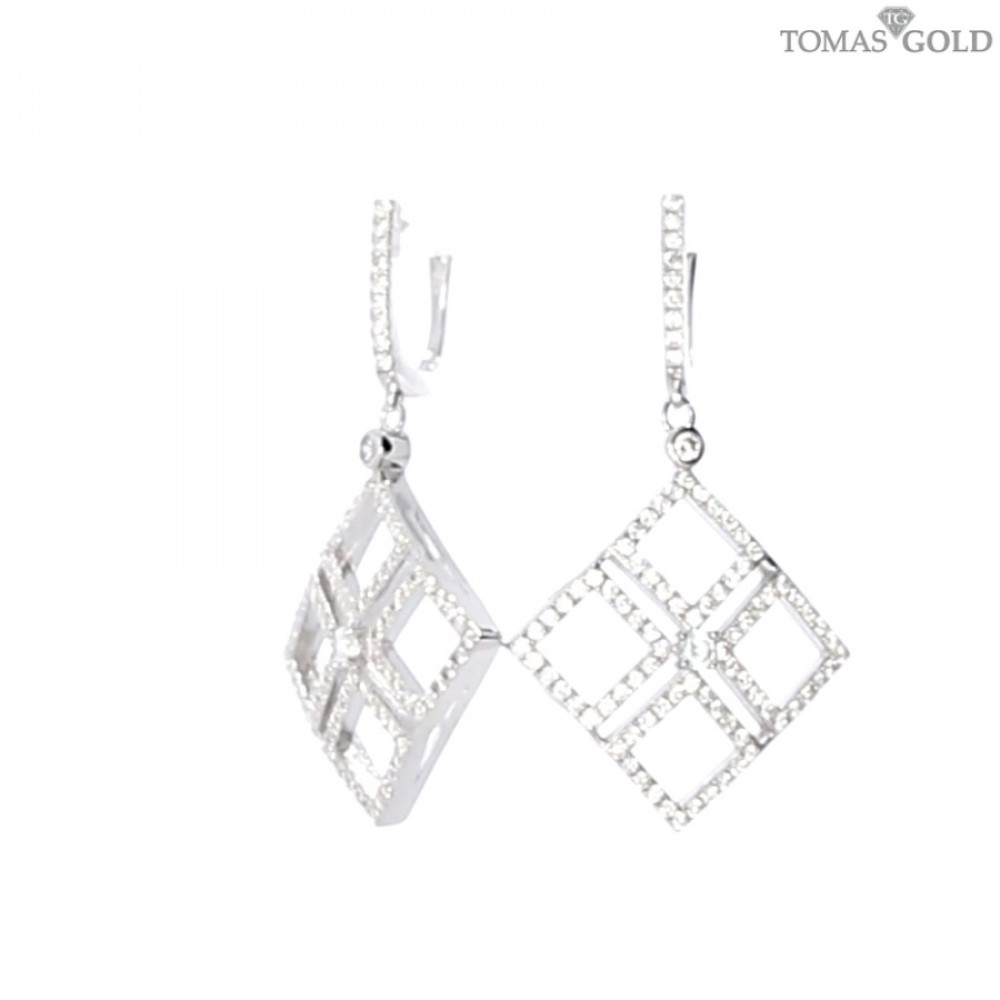 Серебряные серьги с цирконом