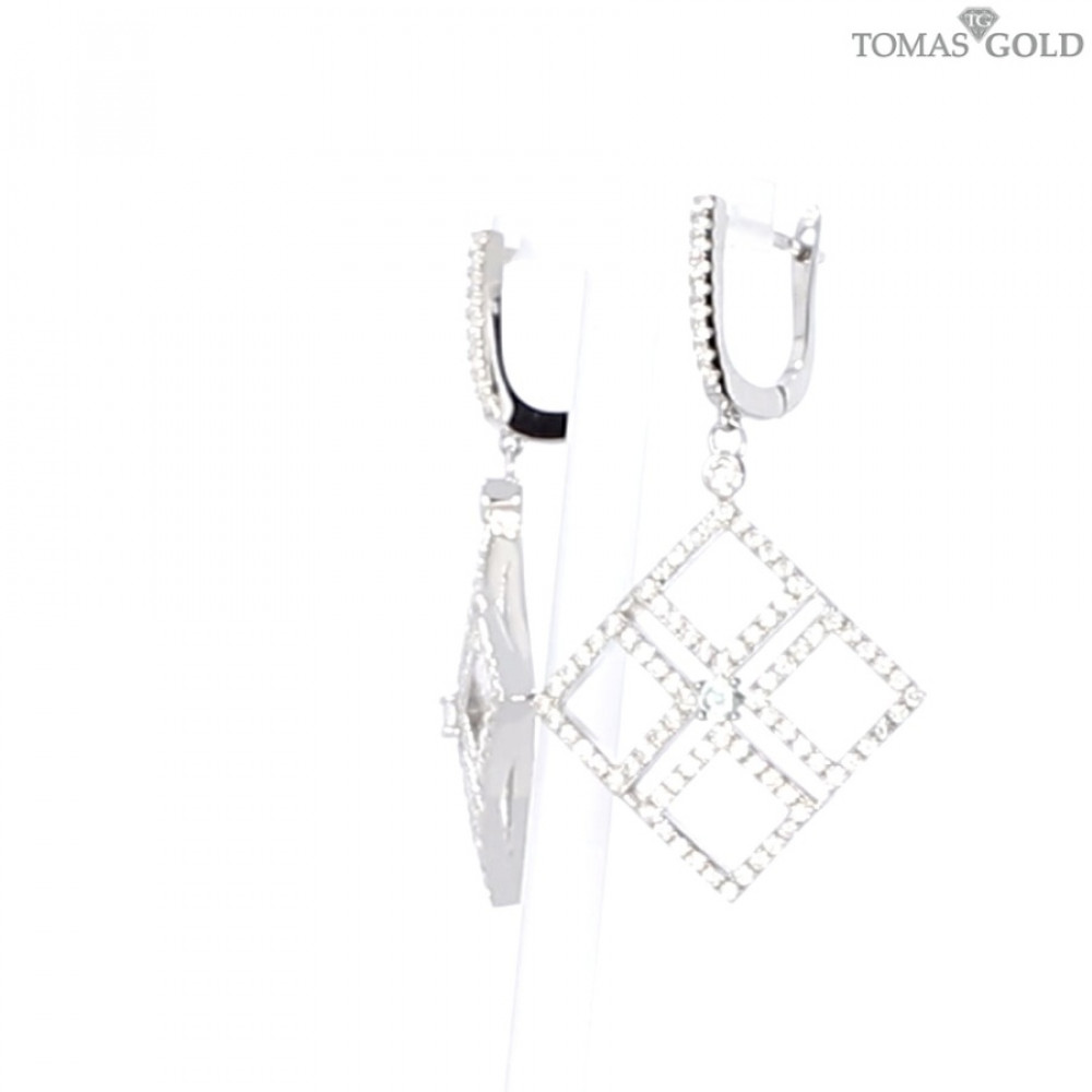 Серебряные серьги с цирконом