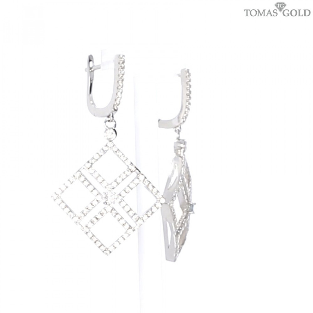 Серебряные серьги с цирконом