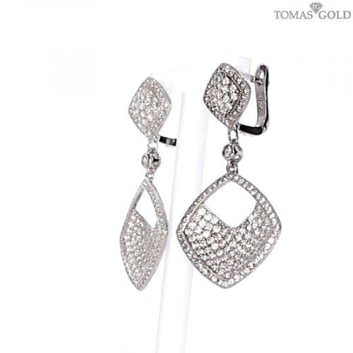 Серебряные серьги с цирконом