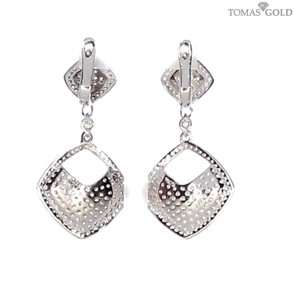 Серебряные серьги с цирконом