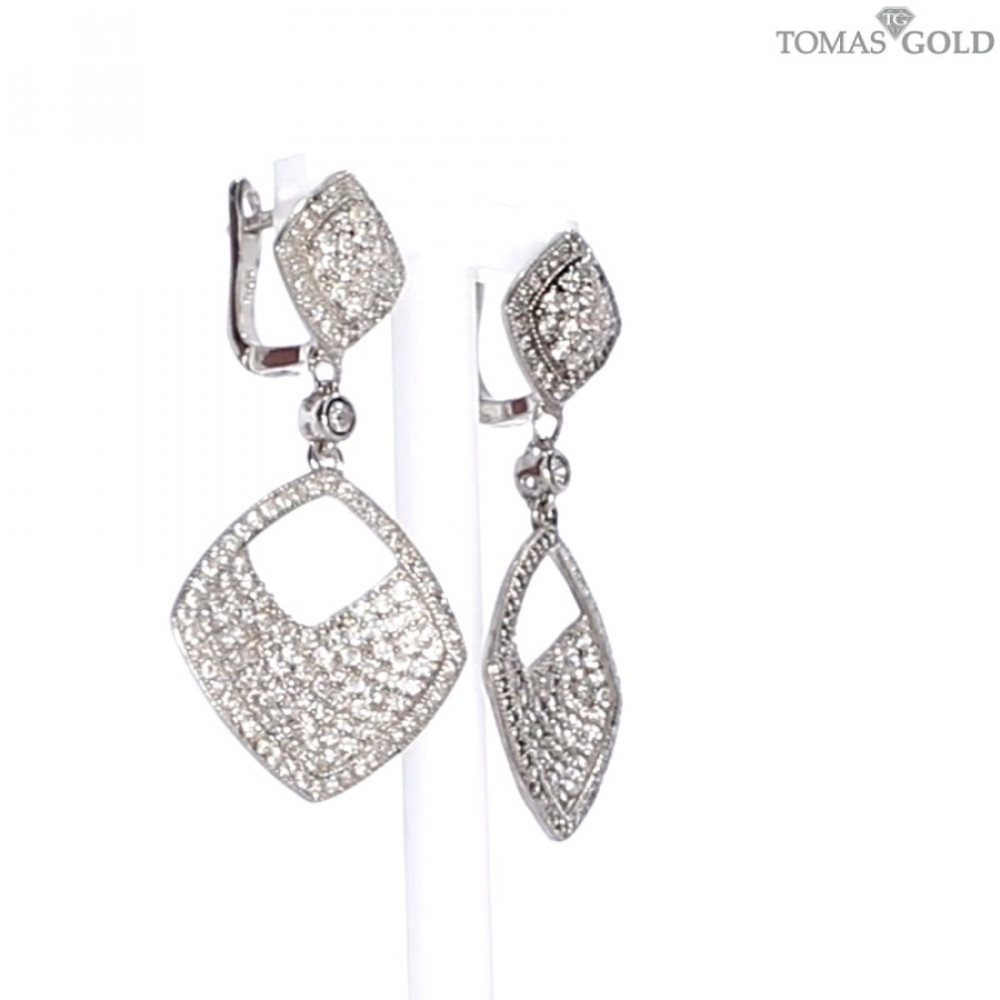 Серебряные серьги с цирконом