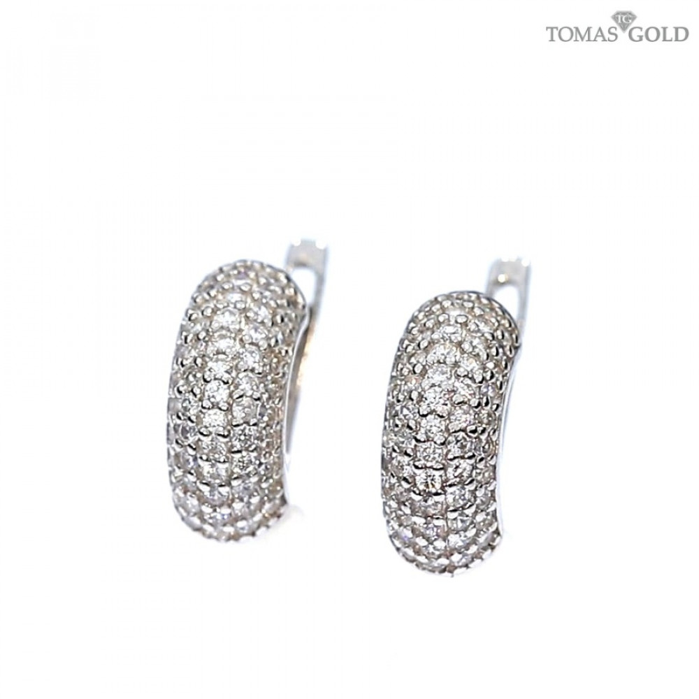 Hõbekõrvarõngad tsirkoonidega