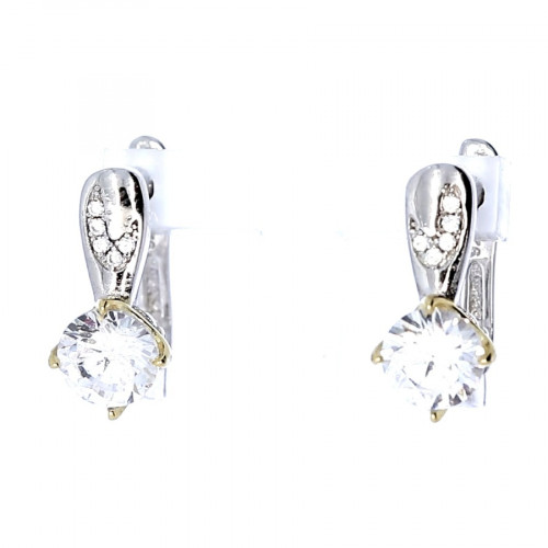 Silver earrings with zircon