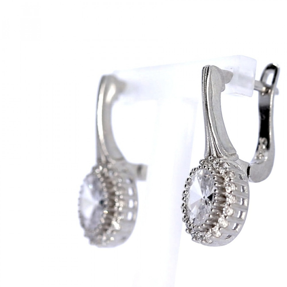 Hõbekõrvarõngad tsirkoonidega