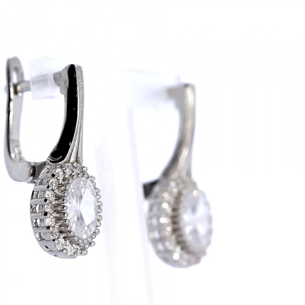 Hõbekõrvarõngad tsirkoonidega