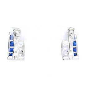 Silver earrings with zircon