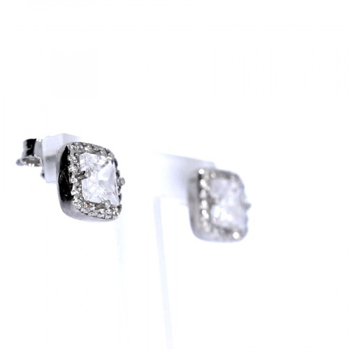 Silver earrings with zircon