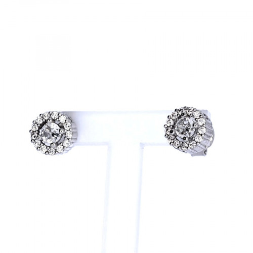 Silver earrings with zircon