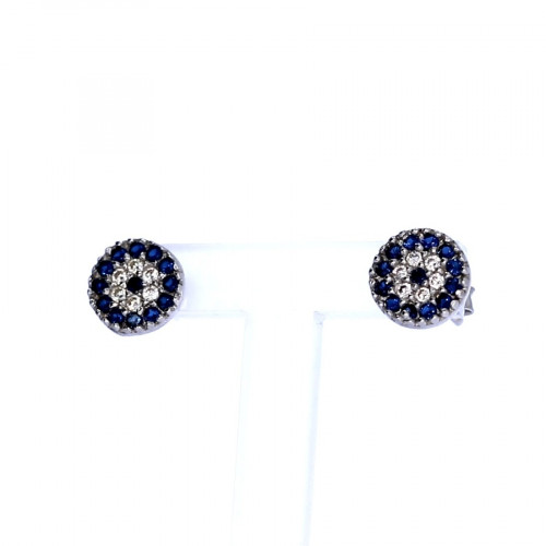 Silver earrings with zircon