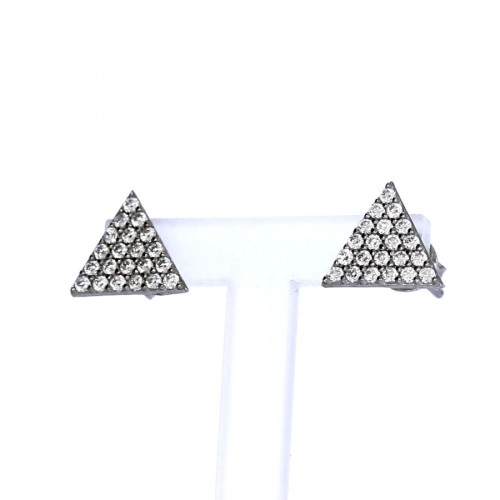 Silver earrings with zircon