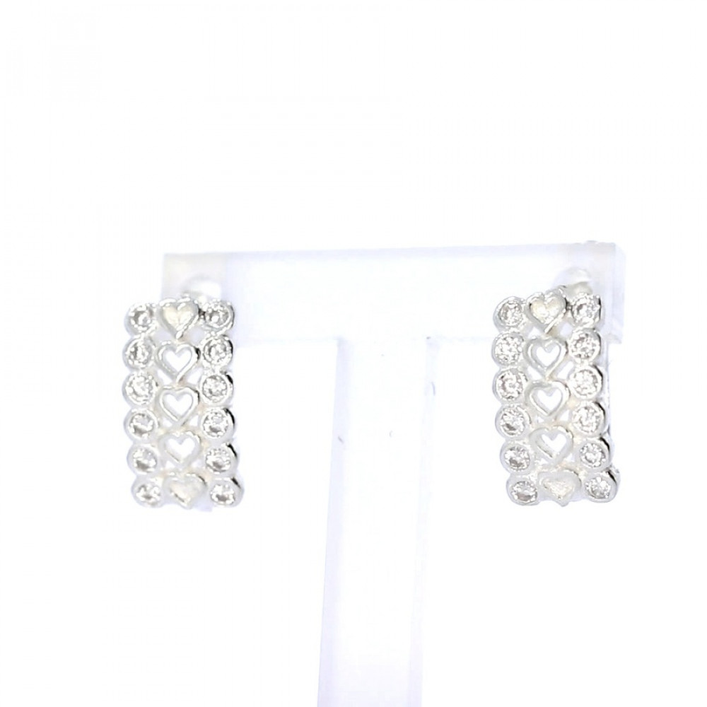 Silver earrings with zircon