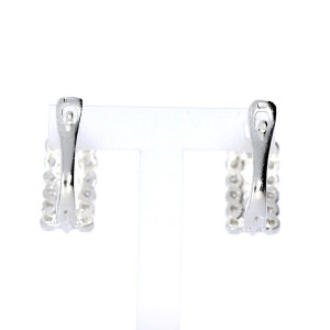 Silver earrings with zircon