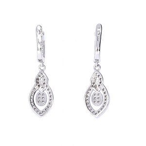 Silver earrings with zircon