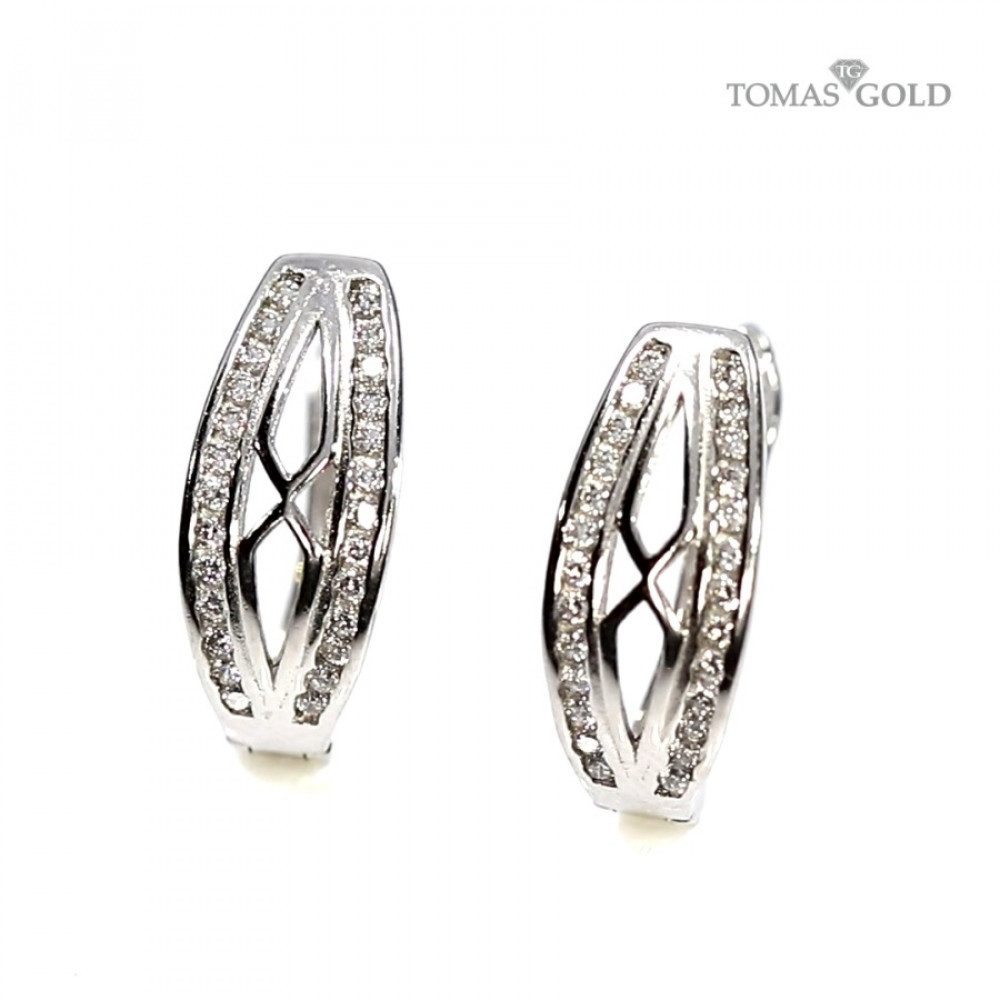 Silver earrings with zircon