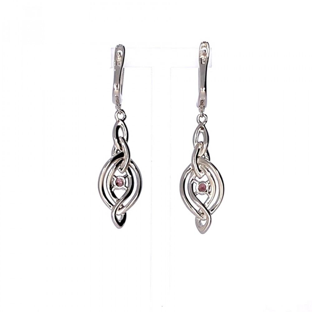 Silver earrings with zircon