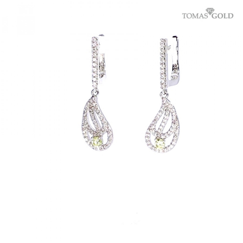 Серебряные серьги с цирконом