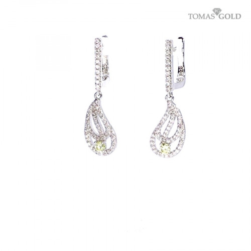 Серебряные серьги с цирконом