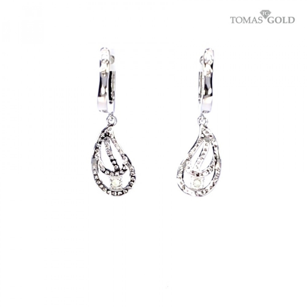 Серебряные серьги с цирконом