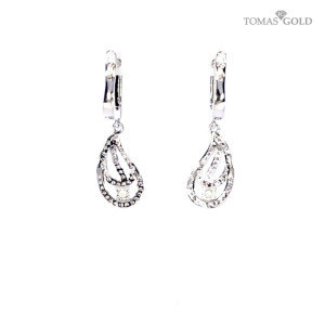 Серебряные серьги с цирконом