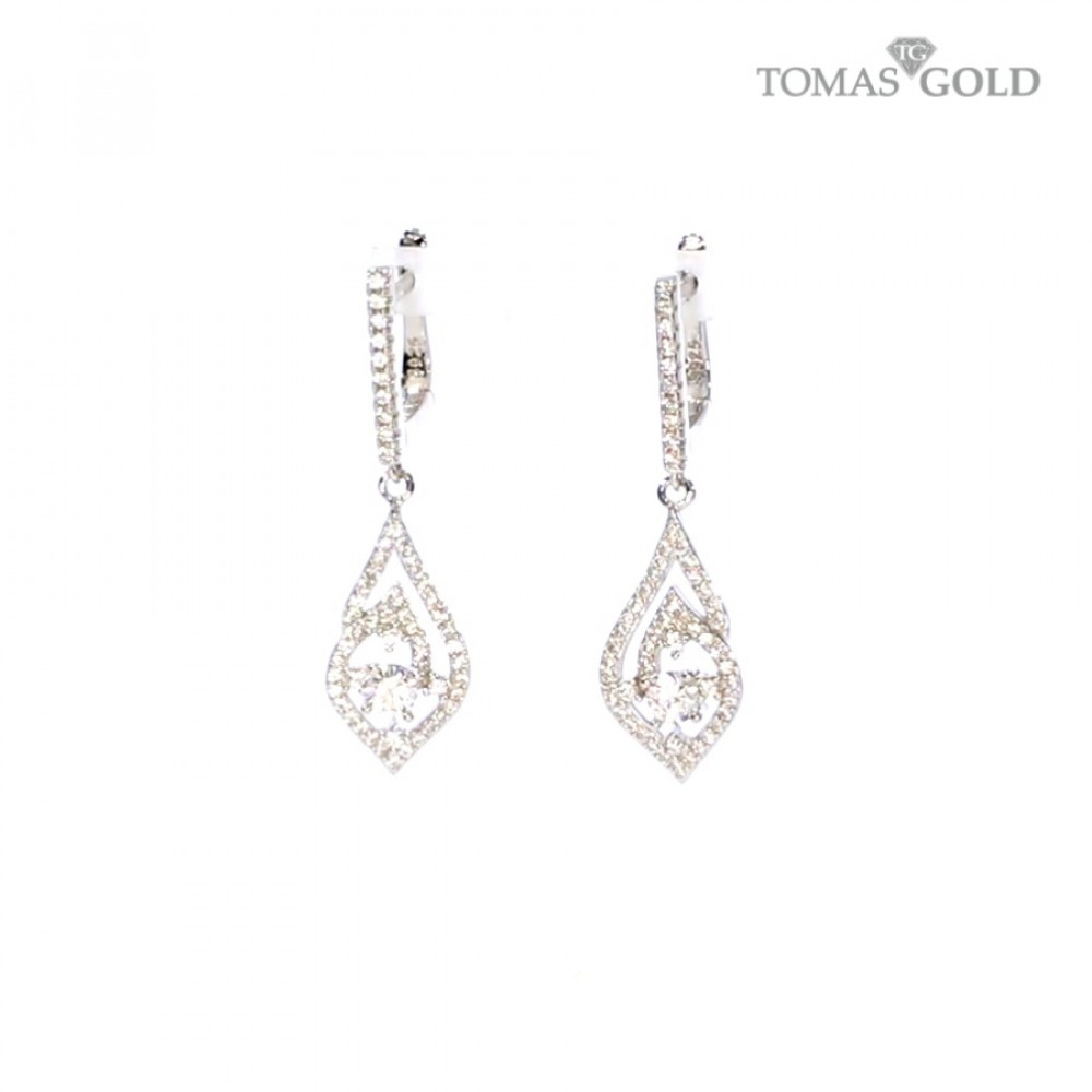 Silver earrings with zircon