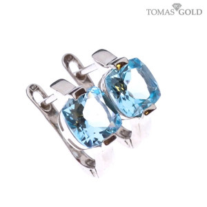 Серебряные серьги с топазом