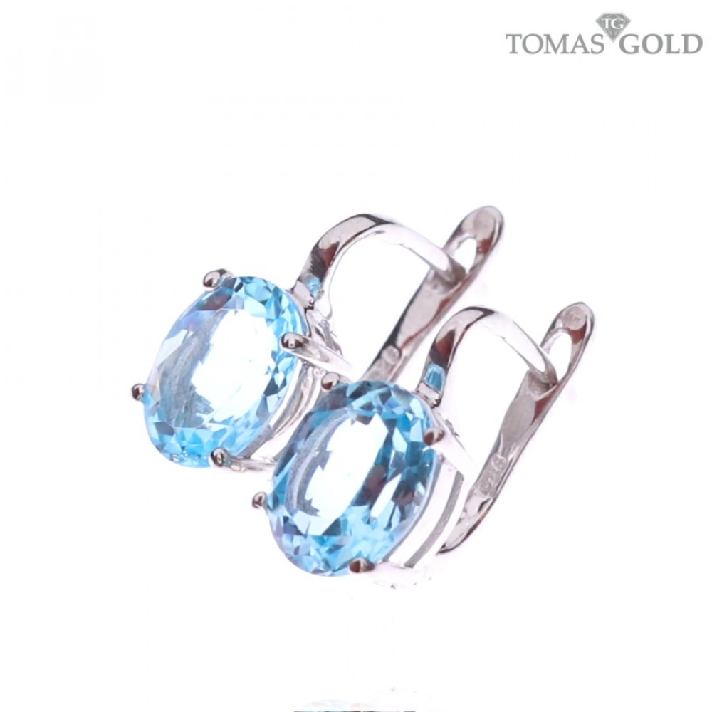 Серебряные серьги с топазом