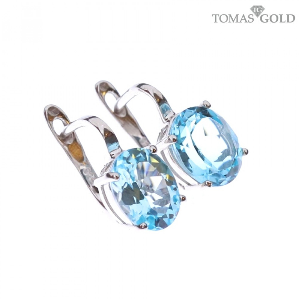 Серебряные серьги с топазом