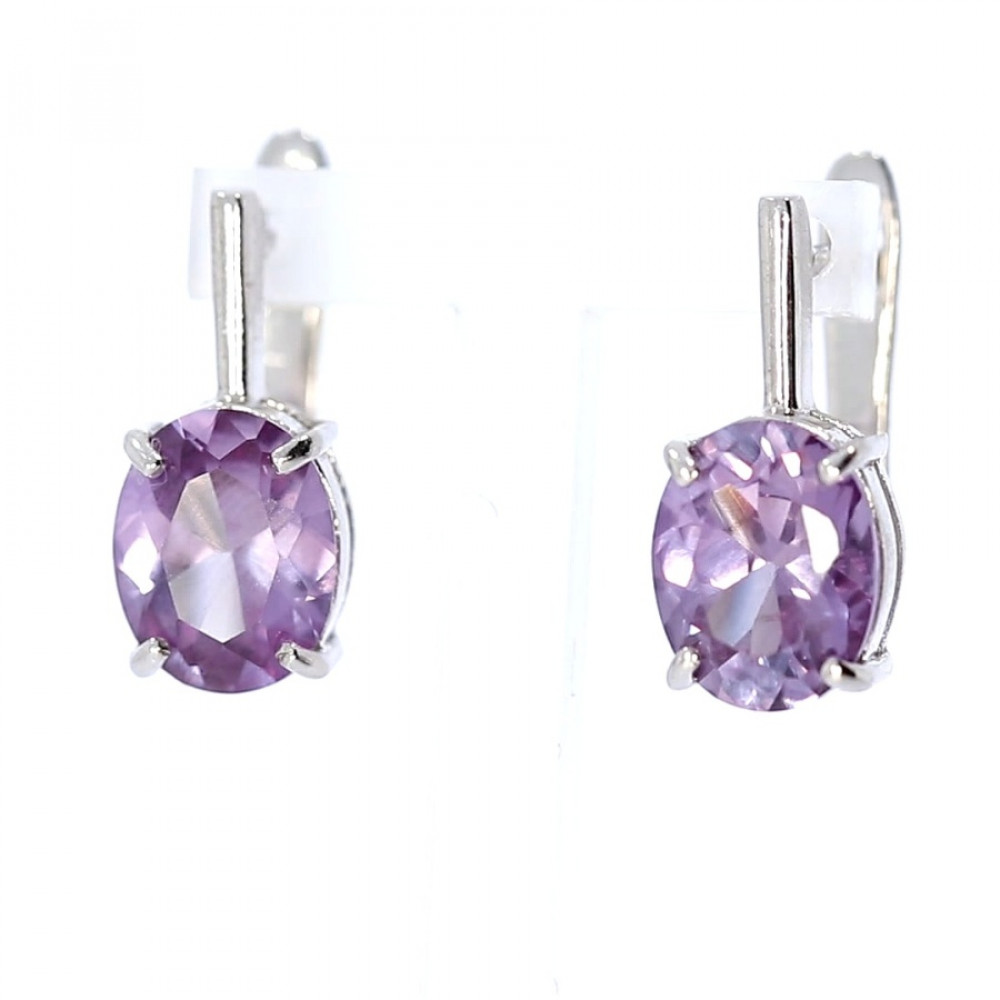 Silver earrings with alexandrite