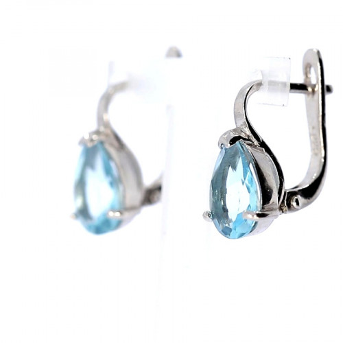 Silver earrings with topaz