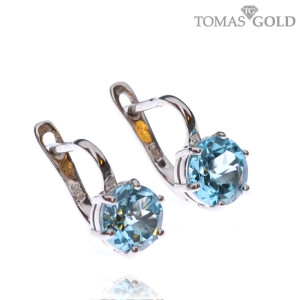 Серебряные серьги с топазом