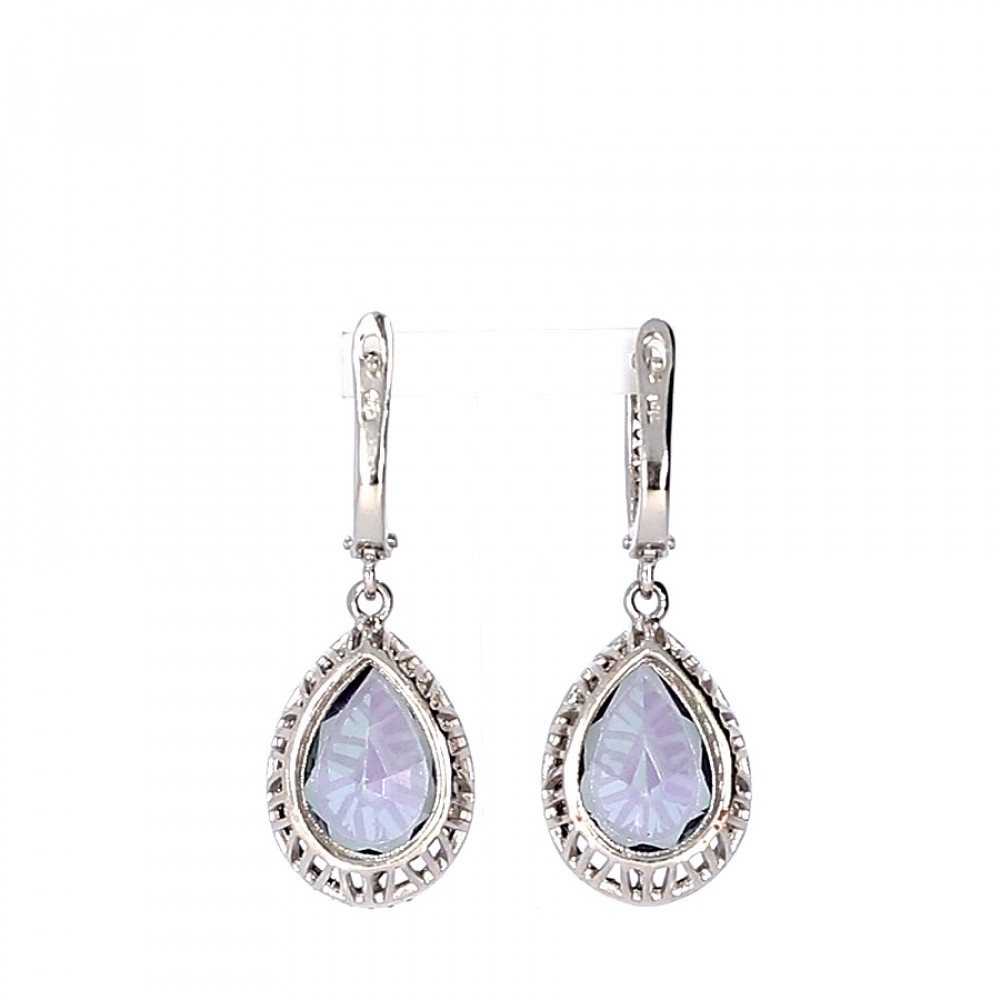 Silver earrings with mystic quartz