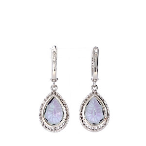 Silver earrings with mystic quartz