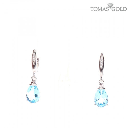 Silver earrings with topaz