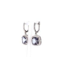 Silver earrings with quartz